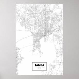 Tampa, Florida (black on white) Poster