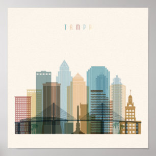 Tampa, Florida   City Skyline Poster