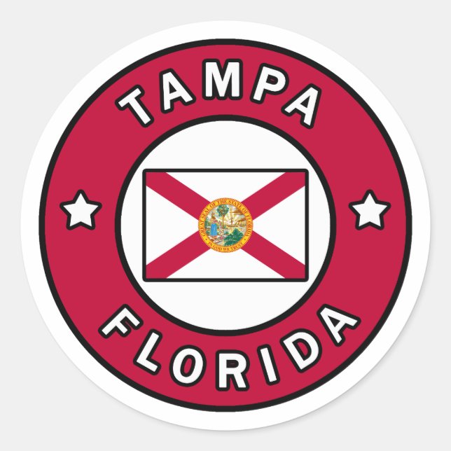 Tampa Florida Classic Round Sticker (Front)