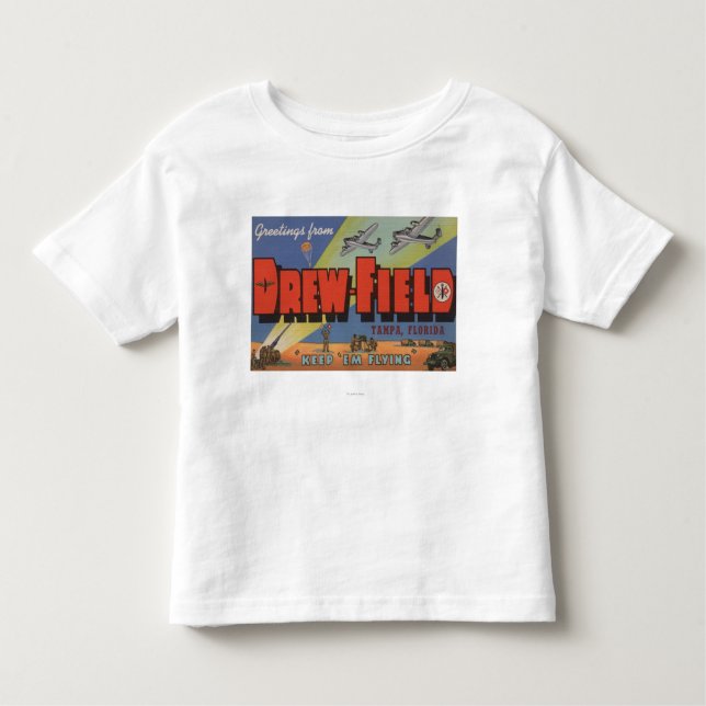 Tampa, Florida - Drew Field - Large Letter Scene Toddler T-Shirt (Front)