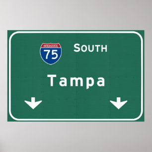 Tampa Florida fl Interstate Highway Freeway : Poster