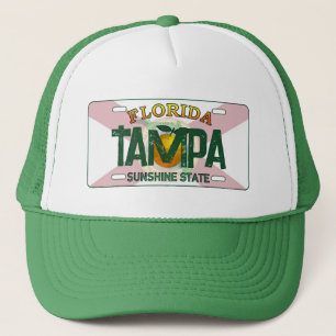 Tampa Florida flag license plate hat