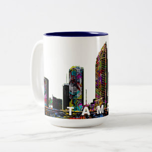 Tampa, Florida in graffiti Two-Tone Coffee Mug