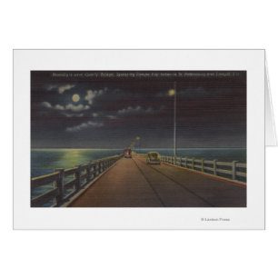 Tampa, Florida - Moonlit View of Gandy Bridge