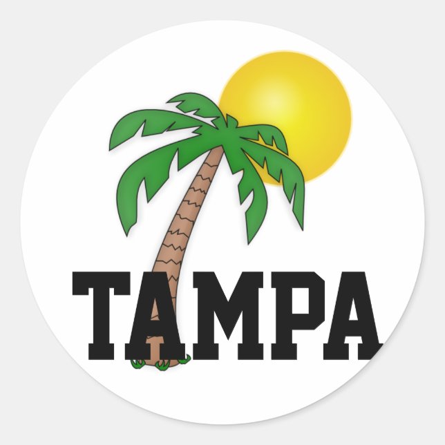 Tampa, Florida palm tree Classic Round Sticker (Front)