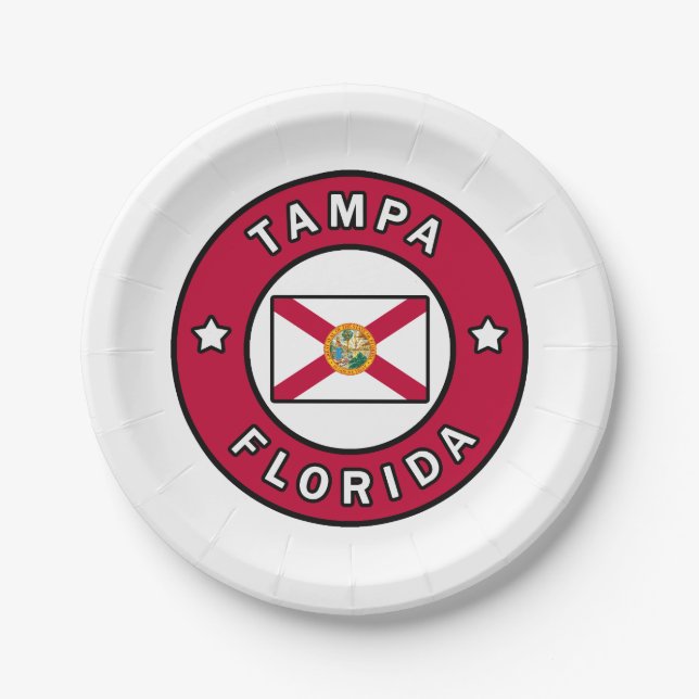 Tampa Florida Paper Plate (Front)