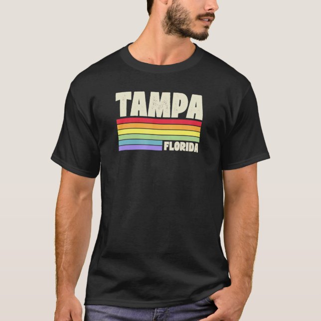 Tampa Florida Pride Rainbow Flag Gay Pride Merch Q T-Shirt (Front)