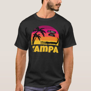 Tampa Florida Retro Sunset And Alligator T-Shirt