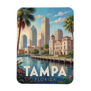 Tampa Florida River City Travel Magnet