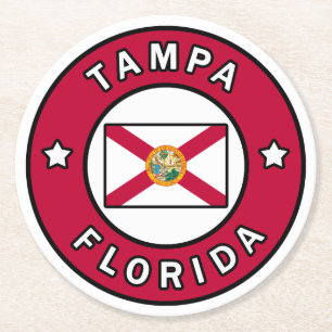Tampa Florida Round Paper Coaster