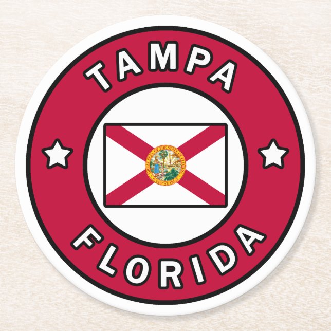 Tampa Florida Round Paper Coaster (Front)