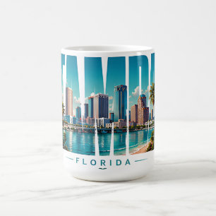 Tampa Florida Skyline City Name Coastal Travel Coffee Mug