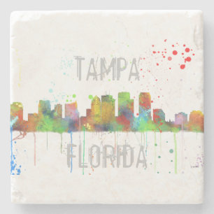 TAMPA, FLORIDA SKYLINE STONE COASTER