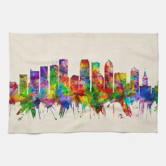 Tampa Florida Skyline Tea Towel (Horizontal)
