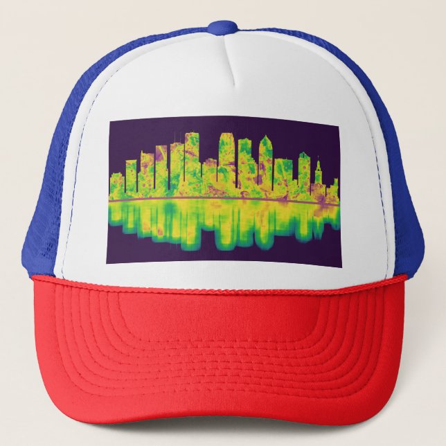 Tampa Florida Skyline Trucker Hat (Front)
