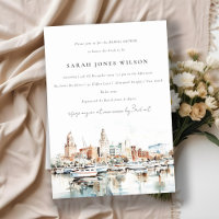 Tampa Florida Skyline Watercolor Bridal Shower