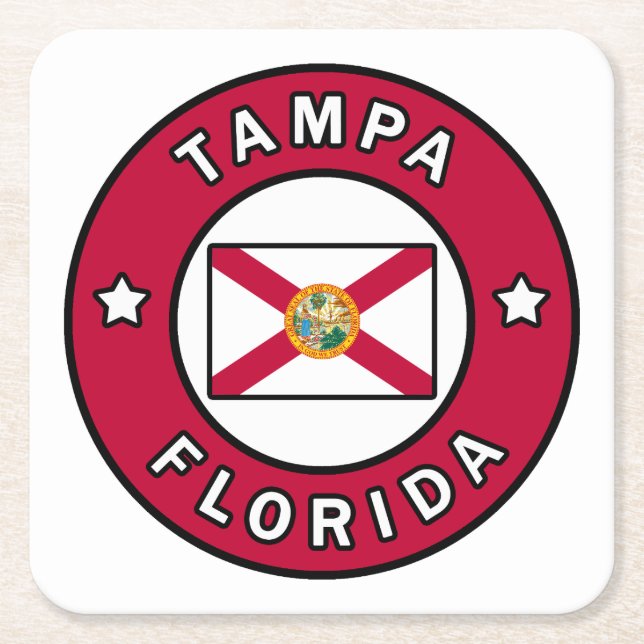 Tampa Florida Square Paper Coaster (Front)