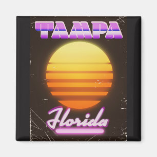 Tampa Florida vintage 80s travel poster Magnet