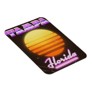 Tampa Florida vintage 80s travel poster Magnet
