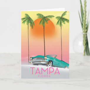 Tampa Florida Vintage style travel poster Holiday Card