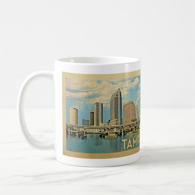 Tampa Florida Vintage Travel Coffee Mug (Left)