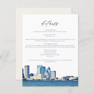 TAMPA FLORIDA Watercolor Skyline Details Card