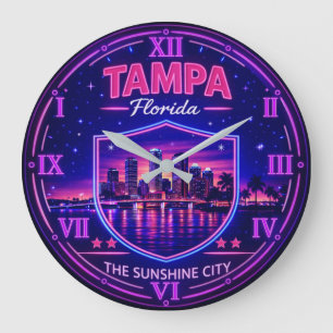Tampa Florida Waterfront Skyline Large Clock