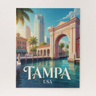 Tampa Florida Waterfront Skyline Travel Jigsaw Puzzle
