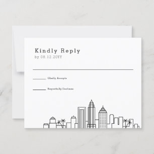 Tampa, Florida Wedding Stylised Skyline RSVP