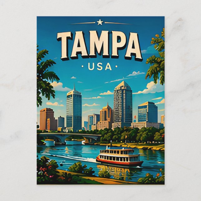 Tampa Riverwalk Waterfront Keepsake Postcard (Front)