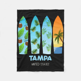 Tampa United States Surfing Surfboard  Fleece Blanket