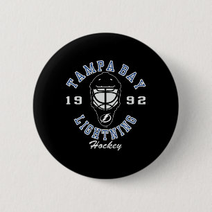 Tampa Y Lightning Hockey Mask Black Officially Lic 6 Cm Round Badge