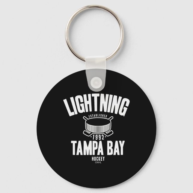 Tampa Y Lightning Hockey Puck Blue Officially Lice Key Ring (Front)