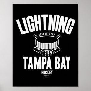 Tampa Y Lightning Hockey Puck Blue Officially Lice Poster