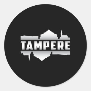 Tampere Finland City Skyline Cityscape Gift Idea Classic Round Sticker