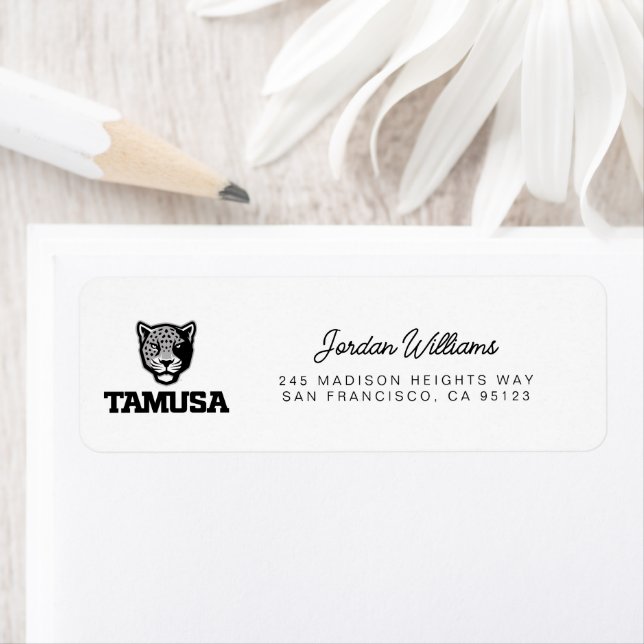 TAMUSA Jaguars Return Address Label (Insitu)