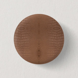 Tan Alligator Print 3 Cm Round Badge