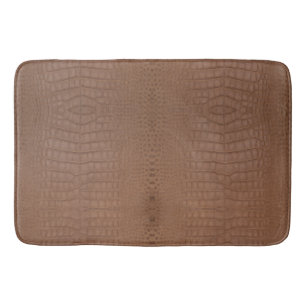 Tan Alligator Texture Print Bath Mat