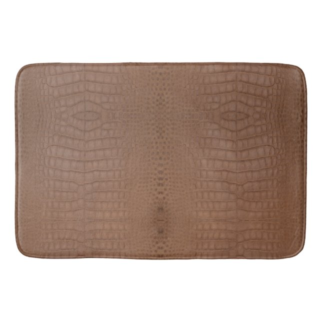 Tan Alligator Texture Print Bath Mat (Front)
