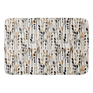 Tan and Black Abstract Meadow Bath Mat