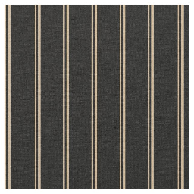 Tan and Black Coloured Pattern of Stripes Fabric (Close Up)