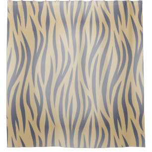 Tan and Black Zebra Stripe Shower Curtain