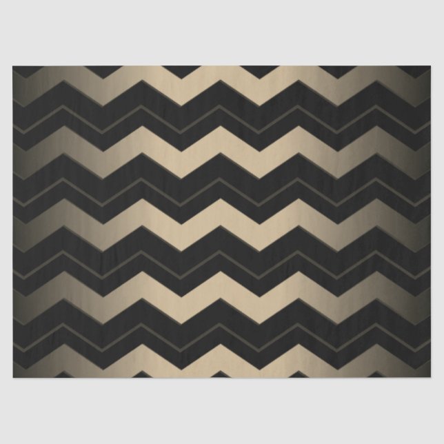 Tan and Black Zigzag  Tissue Paper (Front)