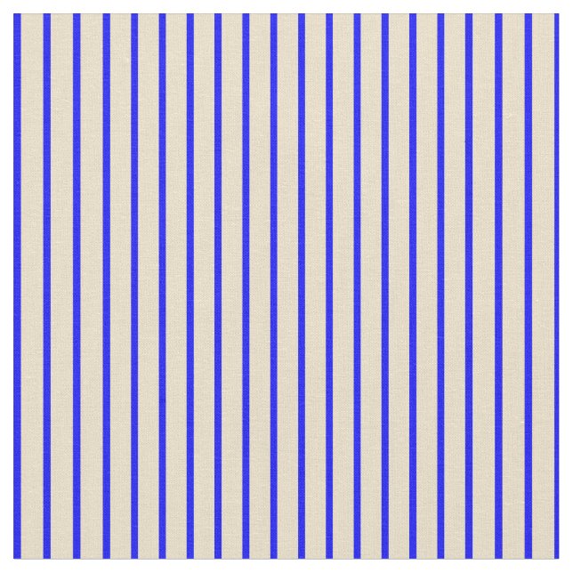 Tan and Blue Coloured Stripes Fabric (Close Up)