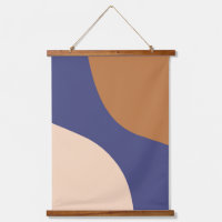 Tan and Blue Minimalist Swirl Shapes