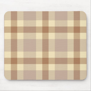 Tan And Cream Tartan Mouse Pad