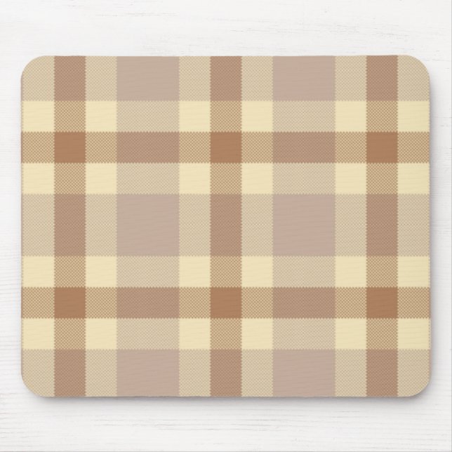 Tan And Cream Tartan Mouse Pad (Front)