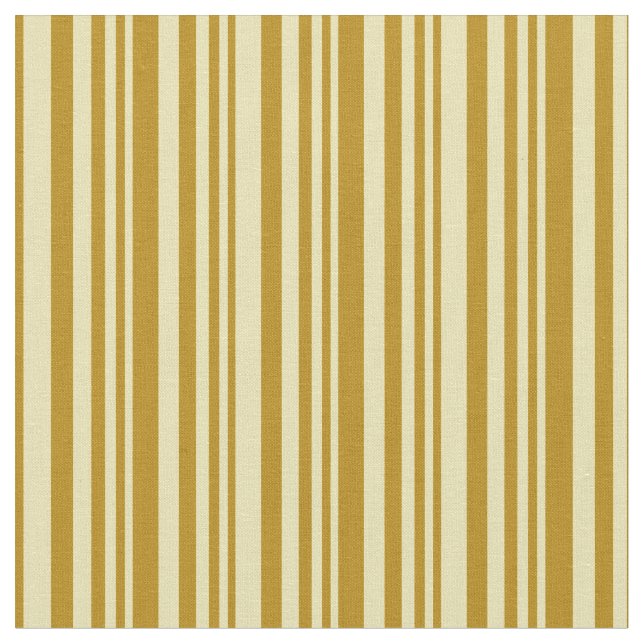 Tan and Dark Goldenrod Lines/Stripes Pattern Fabric (Close Up)