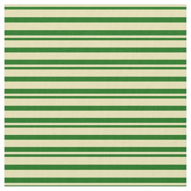 Tan and Dark Green Stripes Fabric (Close Up)