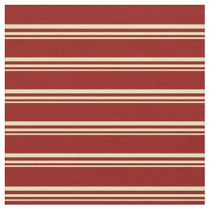 Tan and Dark Red Striped Pattern Fabric